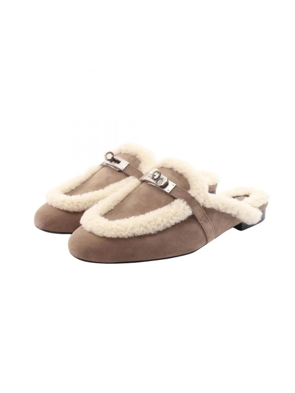 Hermes Sandals Oz Kelly Buckle Etoupe Ecru